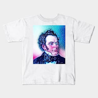 Franz Schubert Snowy Portrait | Franz Schubert Artwork 12 Kids T-Shirt